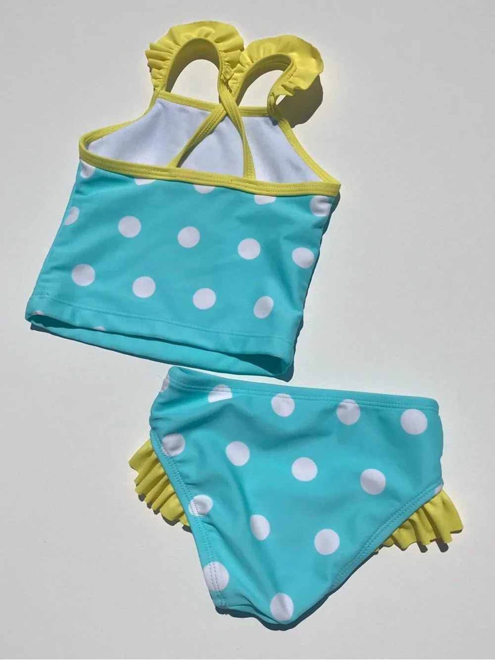 Circo Blue & Yellow Polka Dot 2PC Swimsuit / Bathing Suit Size 9M